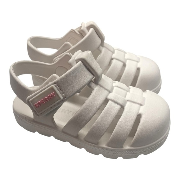Sperry Toddler White Caged Sandals Size: 4 - Picture 1 of 8
